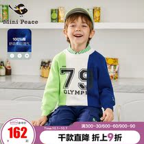 minipeace Taiping Bird childrens clothing boys pullover knitwear spring new childrens color sweater tide Ole