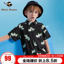 minipeace PEACEBIRD kids boys short sleeve shirt spring dress new fashion brand floral handsome top Ole