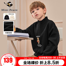 minipeace PEACEBIRD boy winter plus fleece bear half zip sweatshirt Korean version of the foreign air top Ole
