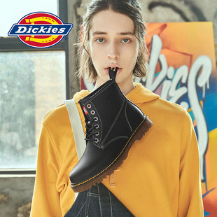 Dickies Martin boots men's British style work boots snow cotton shoes men's boots genuine leather mid-high leather boots short boots