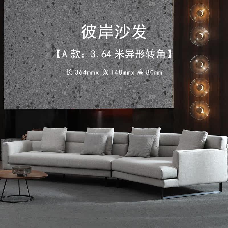 Nordic minimalist Small family Living room Combined modern light lavish wind minimalist designer Nets Red Fabric Sofa