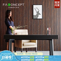 Nordic modern simple desk study Solid wood black Oak desk chair frame combination double soy sauce storage bay window writing desk