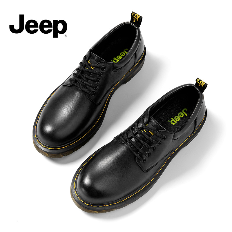 jeep gip Martin boots male midbarrel Inlenty wind summer men genuine leather casual leather shoes low gang black tooling boots