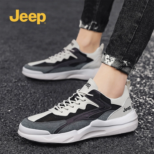 Jeep, джип, мужская тонкая летняя дышащая универсальная трендовая спортивная обувь, для бега