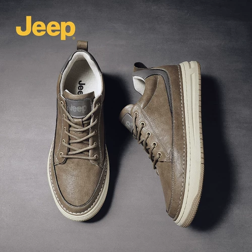 Jeep, высокий джип, обувь в английском стиле, мужские кроссовки, туфли для отдыха для кожаной обуви, из натуральной кожи, мягкая подошва
