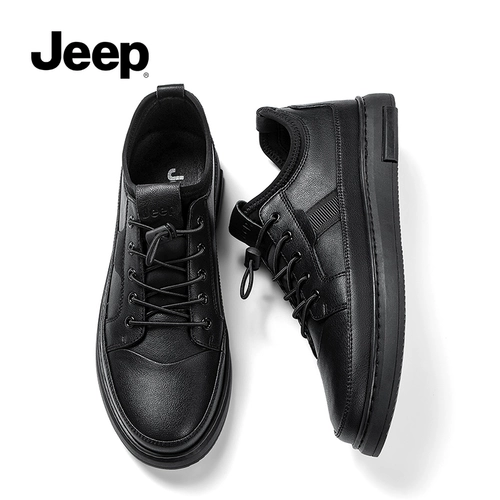 Jeep, летний джип, черная мужская спортивная повседневная обувь, туфли для кожаной обуви, коллекция 2023, из натуральной кожи