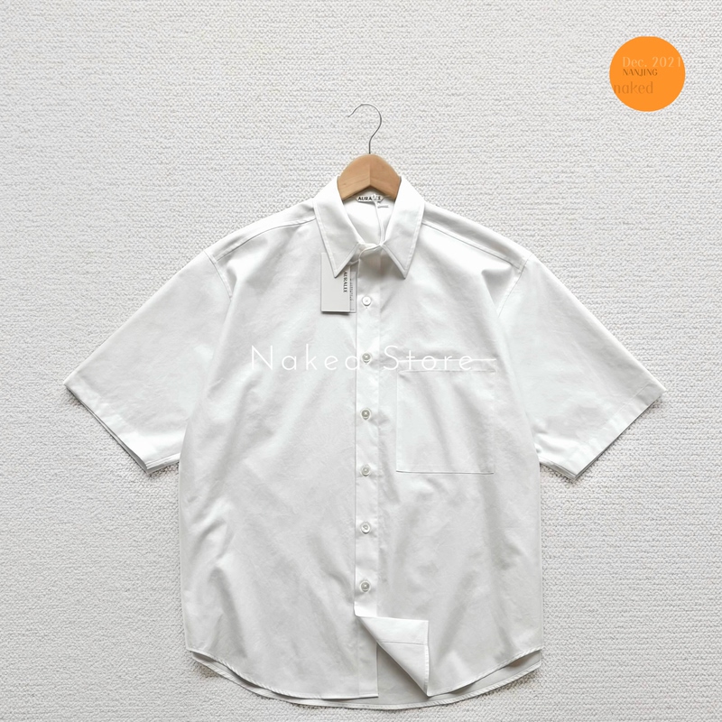 In Stock Auralee Washed Finx Japanese-Made Washable Egyptian Cotton Pocket Short-Sleeve Shirt 26Ss