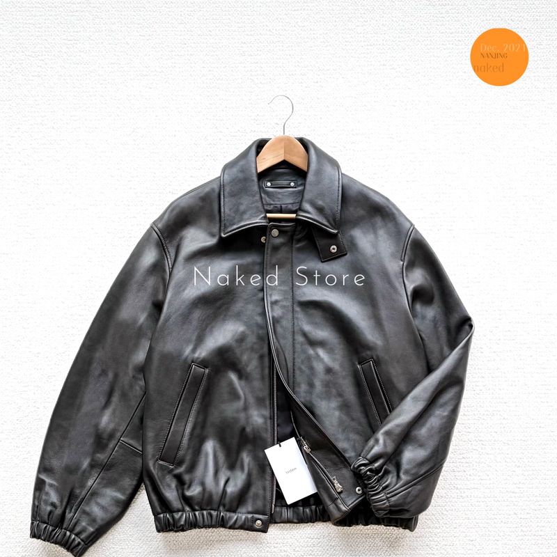 In Stock Ssstein Sheep Leather Tea Core Sheepskin Jacket Riri Double Zipper Distressed Jacket 26Aw