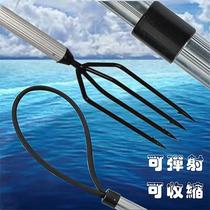 4 teeth telescopic spring steel fish fork head pure artisanal shooter fish gun ejection stainless steel can be large number 9 teeth fork