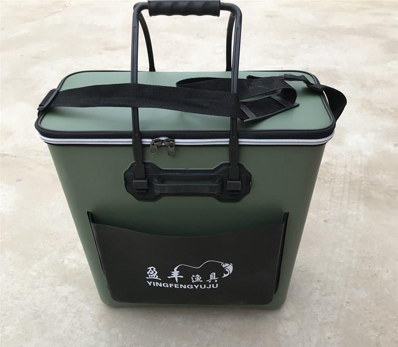 Fish protection pack thickened 2 0mm barrels of live fish portable single double shoulder integrated forming fish barrel EVA abrasion-proof bucket fishing gear bucket