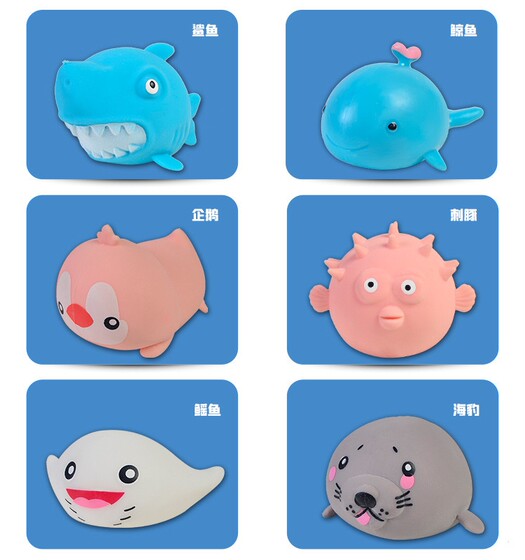 5-Pack Inflatable Ocean Animal Balloons, Shark, Pufferfish, Inflatable Wave Balls, Soft and Cute Animal Children's Fun Toys