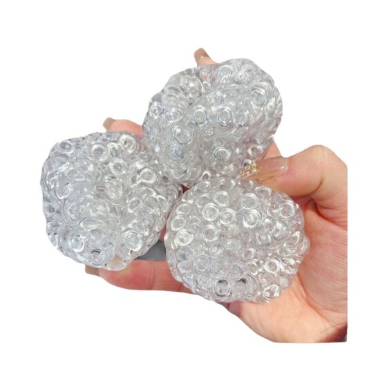 3-Pack Creative White Moonlight Stress Balls, Fun to Squeeze, Good Hand Feel, Office Stress Relief Toy Beads, Venting Balls