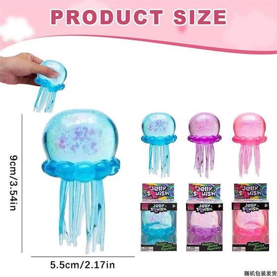 Cross-Border Popular Beach Needoh Soft Rubber Jellyfish Toy for Parent-Child Interaction, Octopus Stress Relief, Squishy Toy