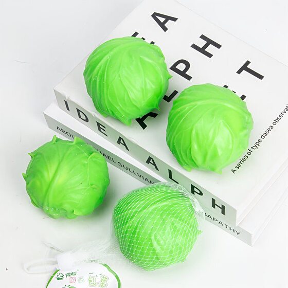 2-Pack Creative Cabbage Squishy Toy, Stress Relief Ball Toy, Realistic Vegetable Slow Rebound Children's Gift