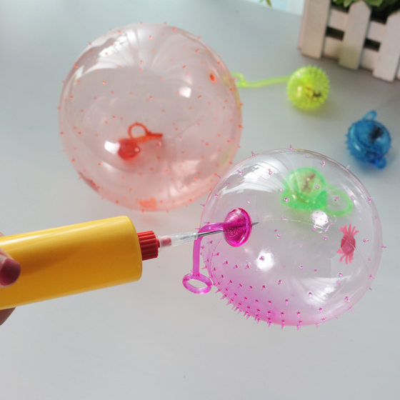 72-Pack of Popular Cross-Border Inflatable Hand Slap Balls, Bumpy Blow-Up Balloons, Children's Stretch Rope Elastic Balls, Street Stall Toys