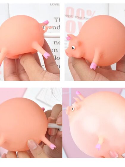 5-Pack Stress Relief Inflatable Animal Balloons, Soft Rubber Squeeze Toys, Pat Balls, Bouncy Balls, Cute Venting Toys