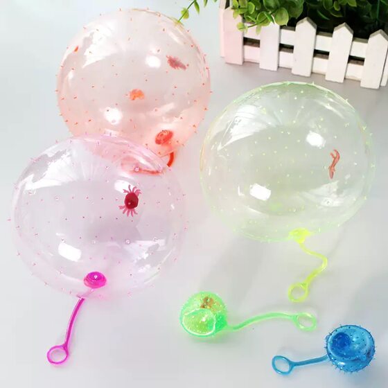 72-Pack of Popular Cross-Border Inflatable Hand Slap Balls, Bumpy Blow-Up Balloons, Children's Stretch Rope Elastic Balls, Street Stall Toys