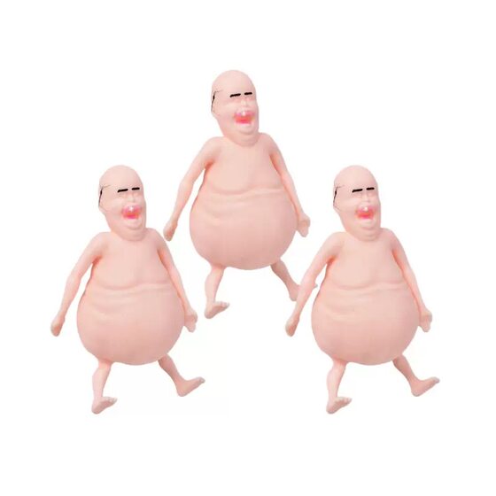 2-Pack of Creative Ugly-Cute Bald, Big-Bellied Old Man Squishy Toys with Soft and Sticky Texture, Made of Dough, for Stress Relief