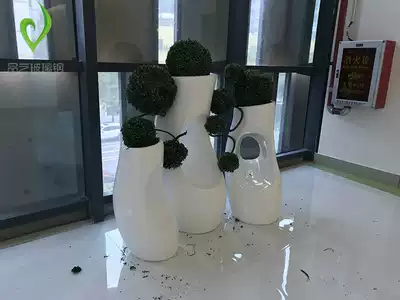 Creative shaped glass fiber floor flower pot outdoor flower garden flower garden style shopping mall beautiful Chen Vase ornaments