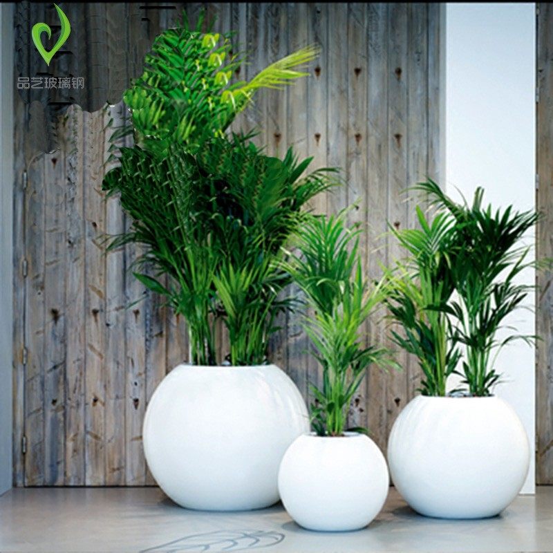 European-style fiberglass combination flower pot floor-to-ceiling round large vase vase living room shopping mall hotel front decoration
