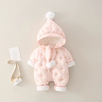 Детский демисезонный комбинезон, комплект для выхода на улицу, милый пуховик для девочек для раннего возраста, популярно в интернете, увеличенная толщина