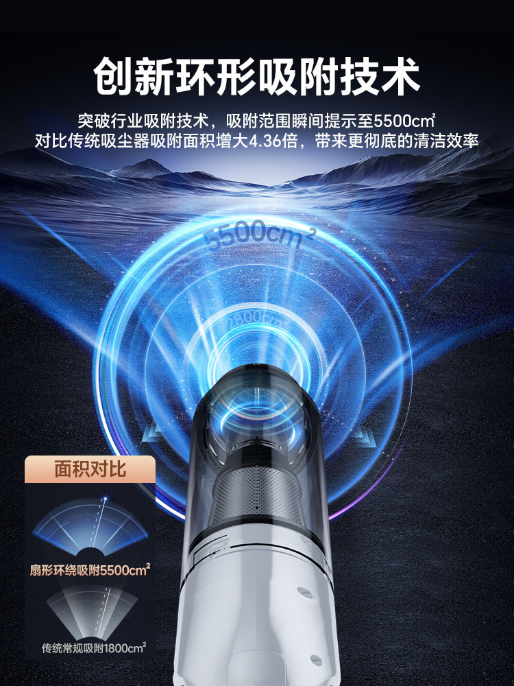 Leiben Car Vacuum Cleaner, Household Vacuum Cleaner, Handheld Desktop Vacuum Cleaner for Car, Strong Suction, Cordless, Small, for Carpets