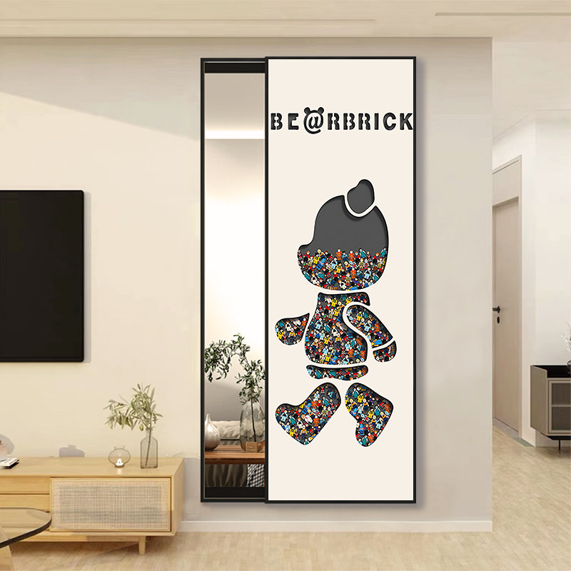 . Gương tủ quần áo tích hợp tủ gương trang điểm ẩn vô hình tích hợp gương soi toàn thân phòng ngủ bé gái có thể gập lại kéo đẩy tủ gương đứng gương đựng đồ trang sức