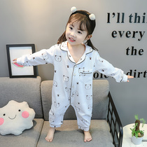  Childrens one-piece pajamas spring and autumn pure cotton anti-cold three-year-old autumn female 2-year-old baby winter one-and-a-half-year-old Class a cartoon