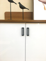 American square black handle modern minimalist wardrobe drawer handle cabinet door handle furniture hardware small handle