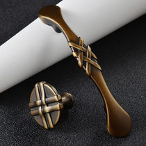 Vintage new Chinese handle Wardrobe cabinet door handle Classical furniture small handle Antique copper drawer handle Single hole