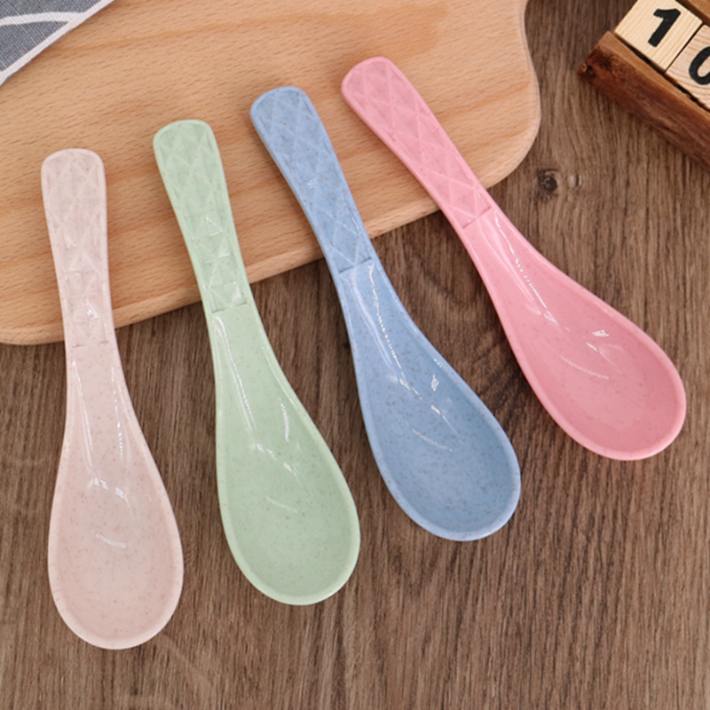 Net red plastic drinking soup spoon Home Eat Spoon Thickened Han Style Long Handle Spoon Eat Dessert Child Spoon Soup Spoon Hotel Spoon