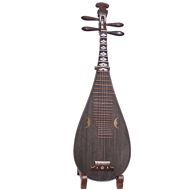 アンティークインド 琵琶奏者？木彫り人形 アンティークインド 琵琶