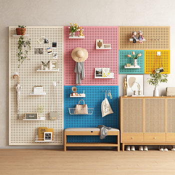 Customizable hole board storage rack wall hanging board entry entrance wall decoration living room metal storage display rack