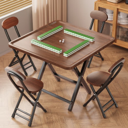 Household Folding Mahjong Table, Dual-Purpose Dining Table, Multifunctional Dining Table, Small Mahjong Table, Hand-Cranked Chess and Card Table, Square Table