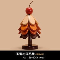 [Christmas Limited-Apple] 4-слойный изоляционный коврик из массива дерева [защита от ожогов/высокая термостойкость]