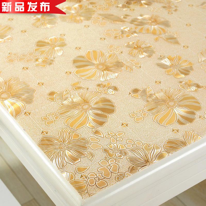 Customized pvc tablecloth waterproof translucent a soft glass plastic tablecloth table mat oil-proof coffee table tablecloth