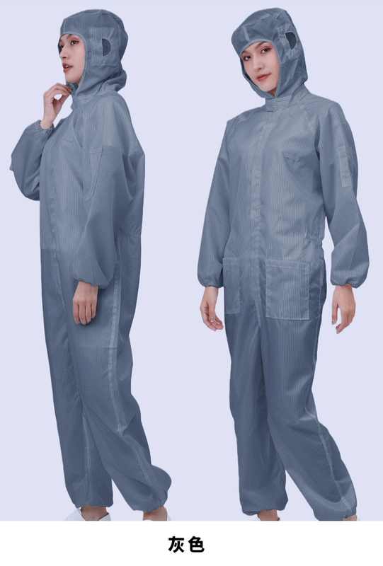 Quần áo bảo hộ có mũ trùm đầu chống tĩnh điện chống bụi quần áo bảo hộ toàn thân xưởng nhà máy phun sơn sạch quần áo bảo hộ