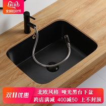 Side Nordic matte black deepened table laundry basin square basin toilet recessed washbasin balcony