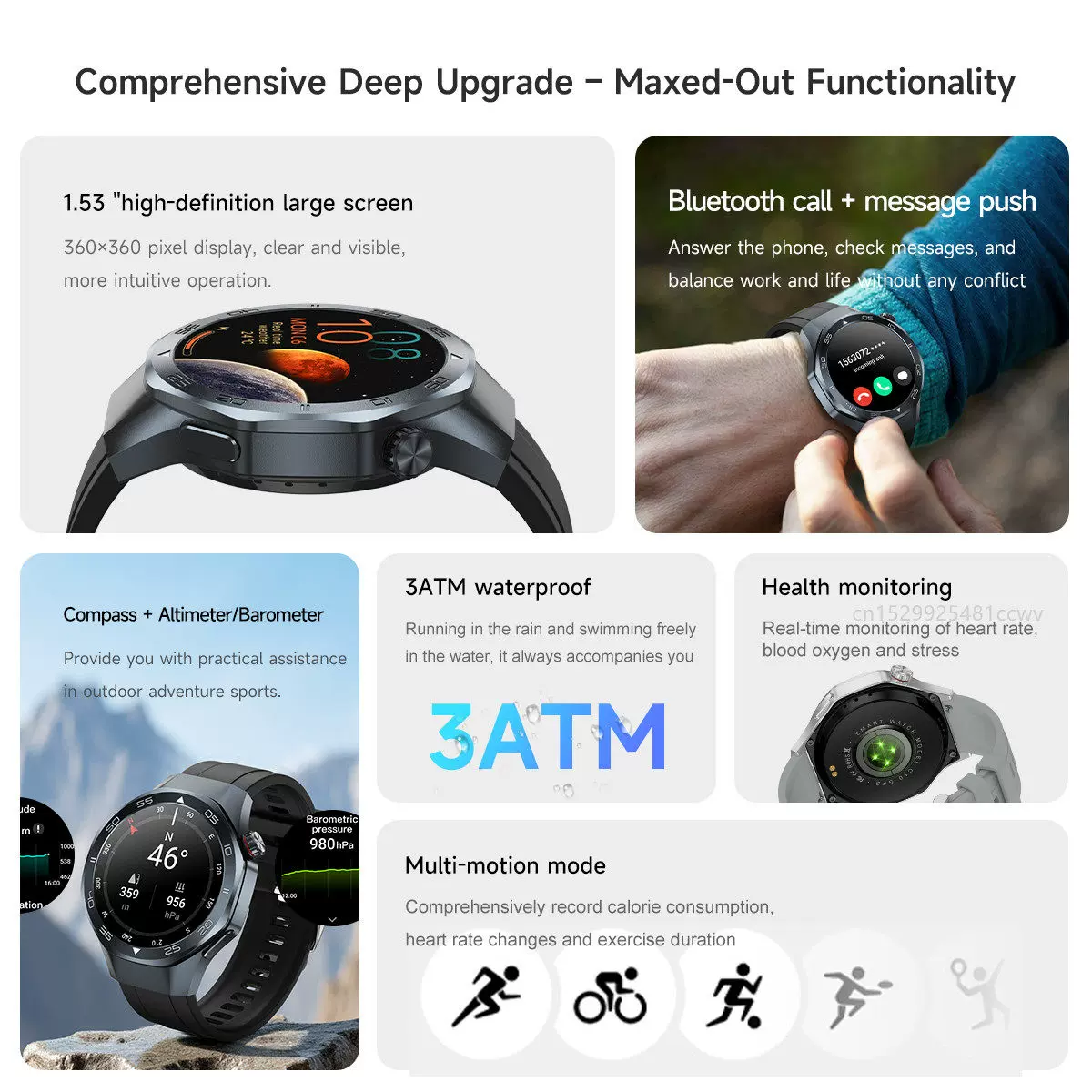 Умные часы с GPS-отслеживанием, компас, смарт-часы