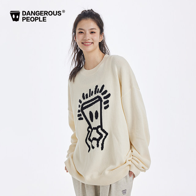 Dangerouspeople Joker Xue dsp tote paper bag people sweater loose lazy style warm trendy sweater