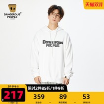 Dangerouspeople Xue Zhiqian dsp multi-color letter base hooded sweater men loose fashion top