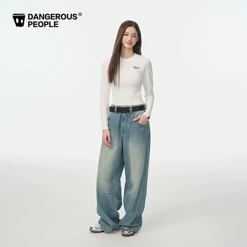 Женская повседневная универсальная футболка с длинными рукавами и вышитым логотипом Dangerouspeople Joker Xue dsp