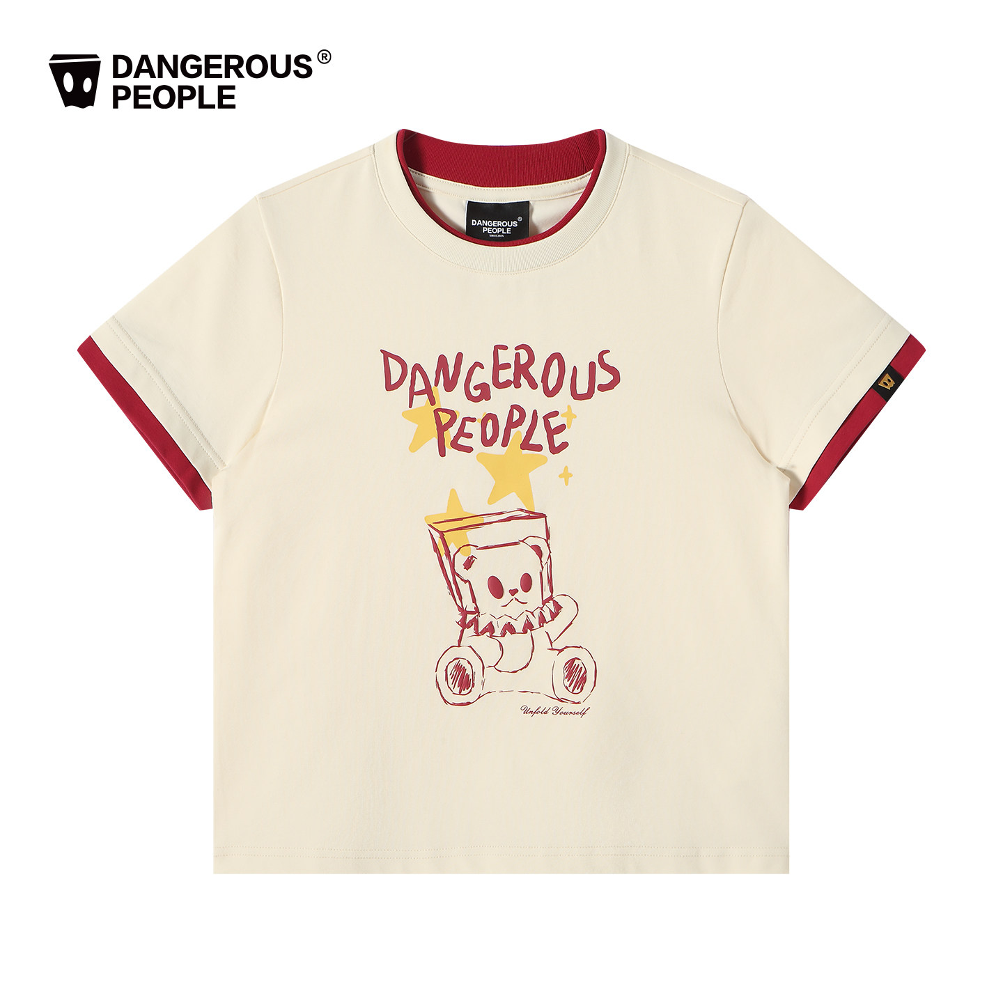 Dangerouspeople Joker Xue dsp kontrast rangli qo'lda bo'yalgan ayiq printli Solona ayollar uchun ajoyib kalta yengli futbolka