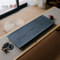 Guanzao original linen surface natural black gold stone tea plate Stone head tea table Black gold stone household tea sea tea set Simple