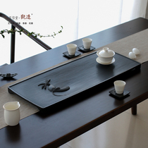 Natural Wujin Stone Tea Plate Handmade Carved Stone Tea Table Drainage Tea Sea Simple Household Tea Plate Tea House Tea House
