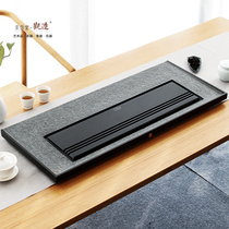 View natural Wujin Stone tea tray household simple stone Tea Sea Stone tea tray large drainage tea table
