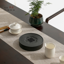 View the whole piece of natural black gold stone tea plate Small dry bubble plate hollow stone tea table Black gold stone tea sea