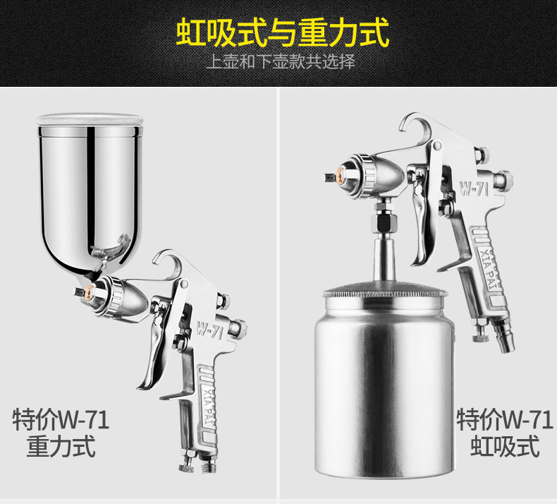 Nhà máy trực tiếp công cụ khí nén súng phun khí nén latex súng phun sơn W-71 súng phun sơn nồi sơn phun sơn - Dụng cụ điện