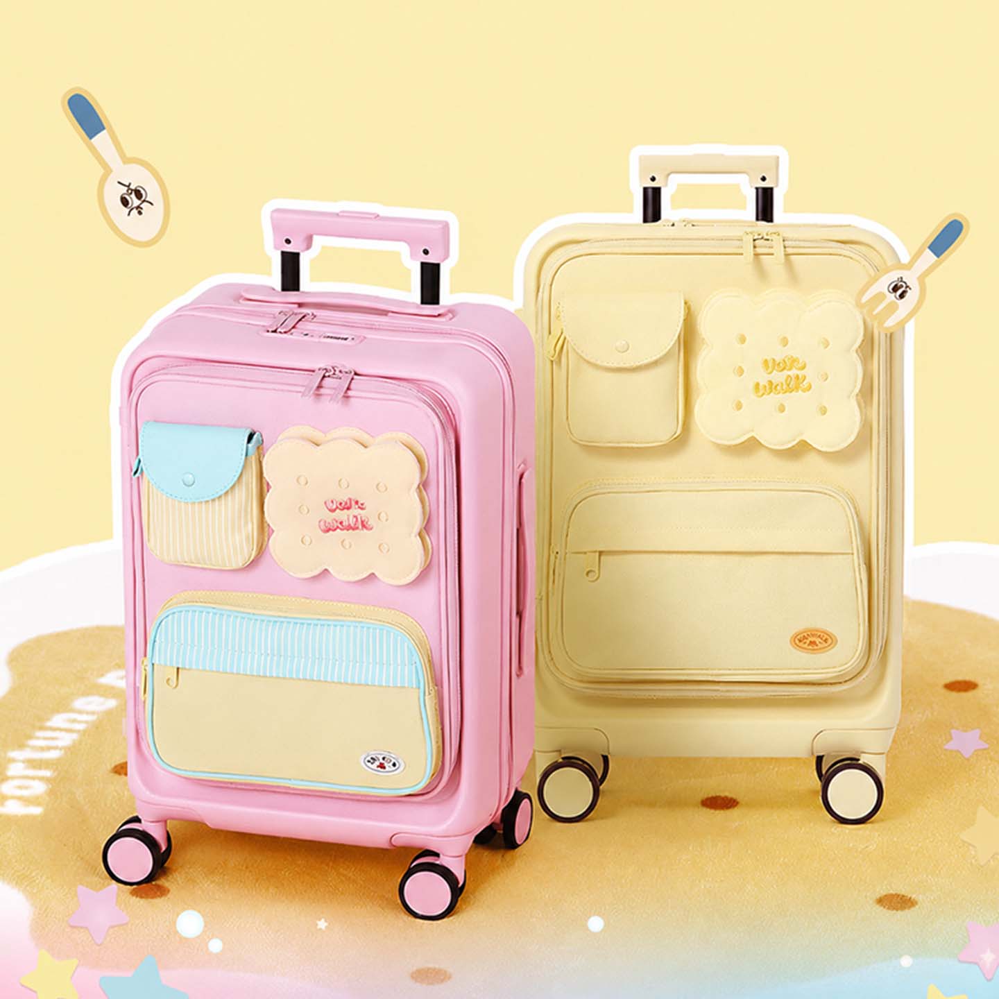 Vanwalk 20-inch stylish women's suitcase with combination lock, small carry-on for students, students living in dormitories, and travel.