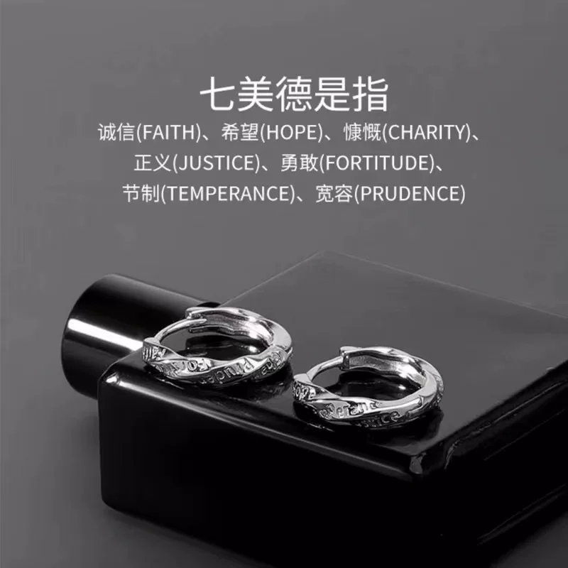 Men's ring with letters for students, on index finger